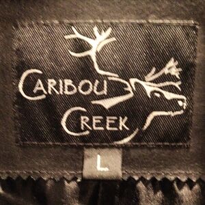 Caribou Creek Black Leather Jacket with Deep Front Pockets Size Large